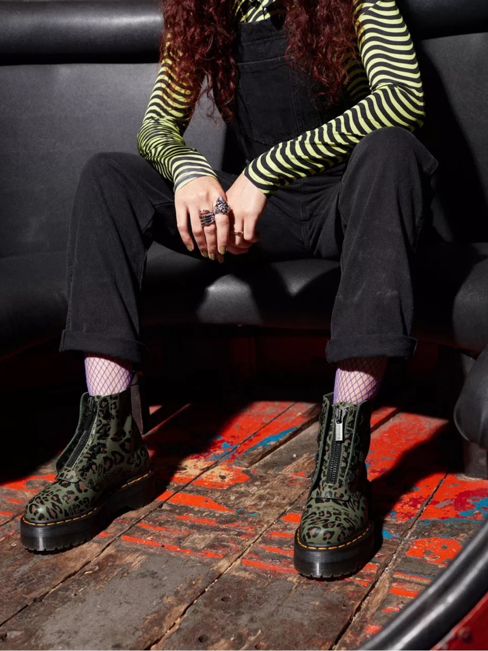 Dr. Martens Sinclair Distorted Leopard Print Platform Khaki Women’s size 9 NEW! - Picture 9 of 9